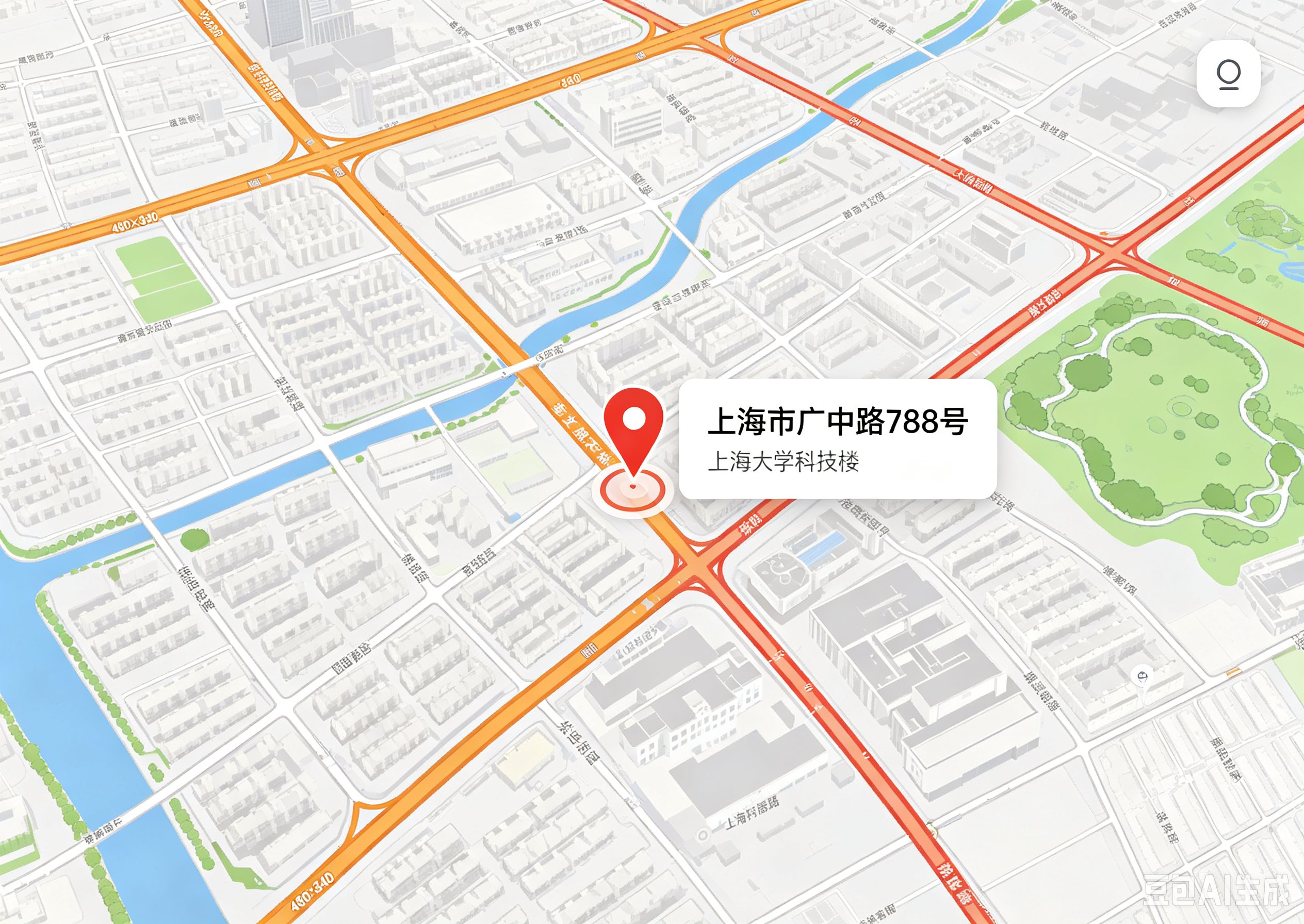 公司位置地图 - 上海市静安区广中路788号上海大学科技楼